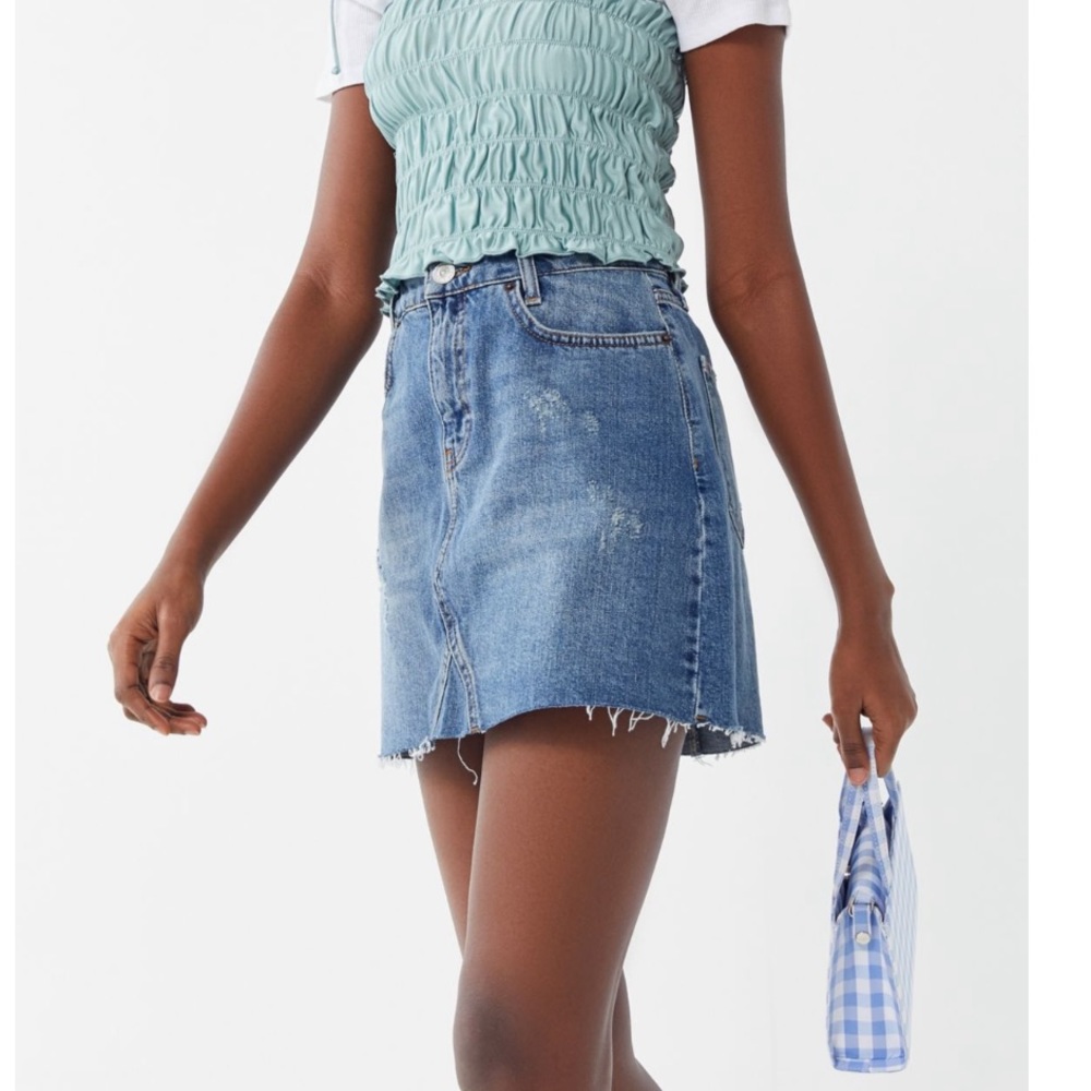 BDG Re-made Denim Mini Skirt